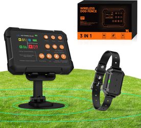 Wireless Fence For Dogs, Dog Training, Forbidden Zone, 3-in-1 Precise Radar Wireless Fence System Up to 1 Acre, Real-Time Distance Monitoring, Indoors