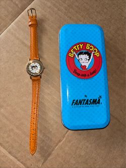 Vntg betty boop leather watch and case