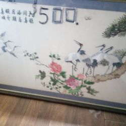 Embroidery Picture And Glass Frame 