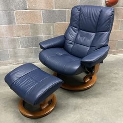 HUGE DEAL on a LIKE NEW Ekornes Stressless Recliner & Ottoman!