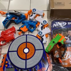 Nerf Guns, Bunker And Target - Lot 