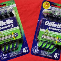 2 packs Gillette Sensor3 Sensitive Men's Disposable Razors