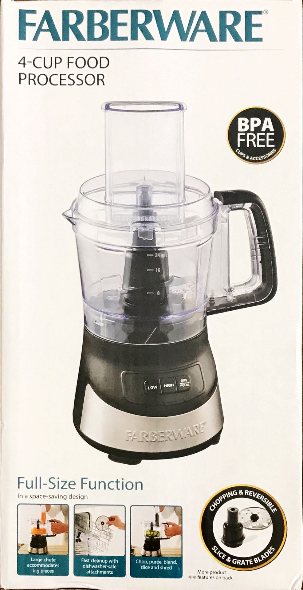 FARBERWARE 4-CUP FOOD PROCESSOR