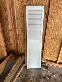White Louvered Window Shutter