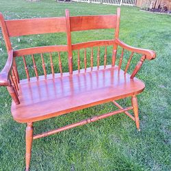 Vintage Solid Wood Deacons Bench 