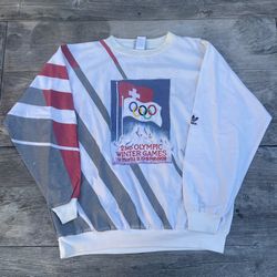 80s Adidas 1928 Olympic Winter Games Crewneck Size XL