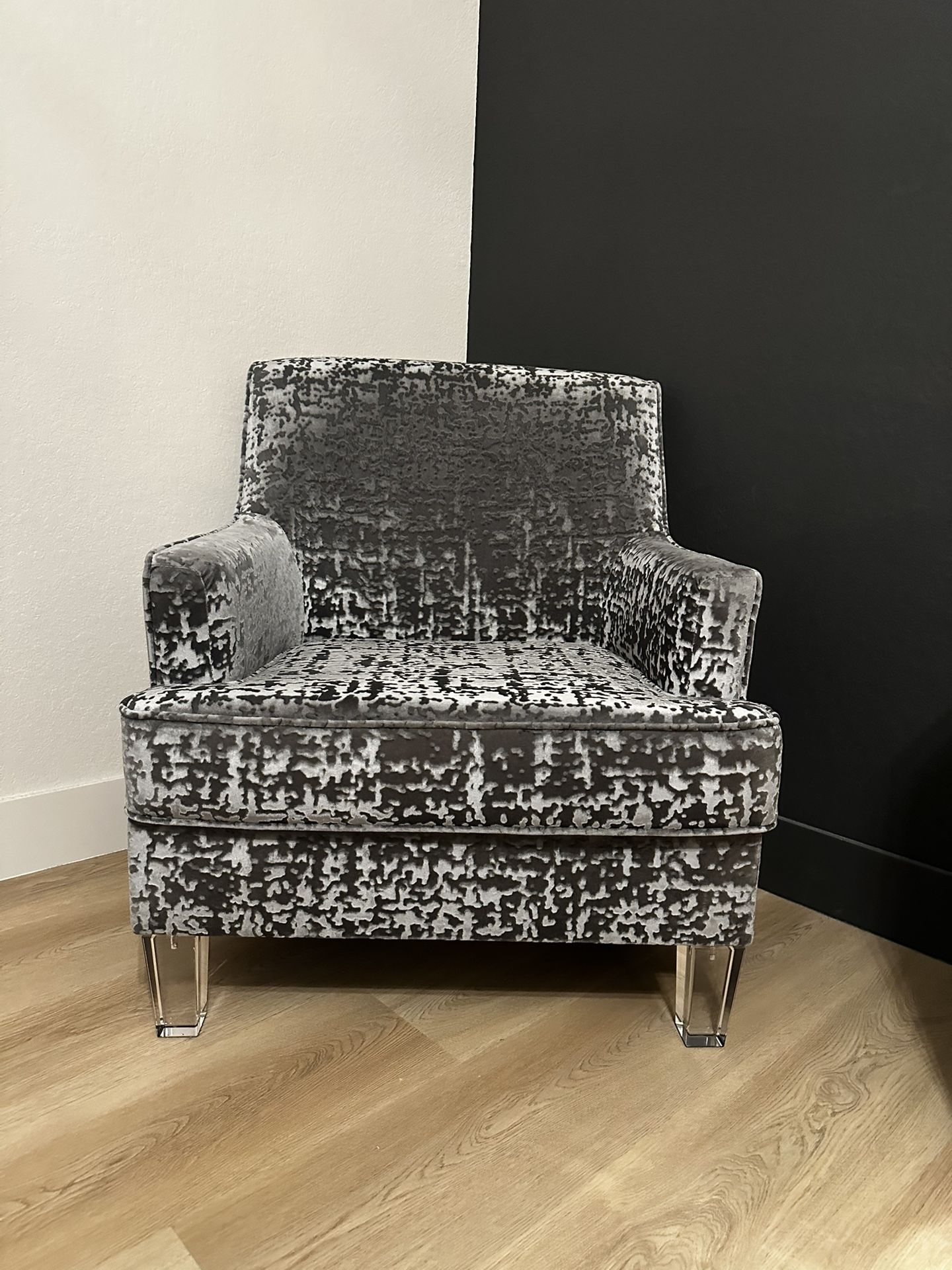 Grey / Silver Fabric Accent Chair