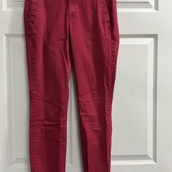 J.Crew Women’s Frankie Stretch Chino Red Straight Leg  Pants - Size 4 - GUC