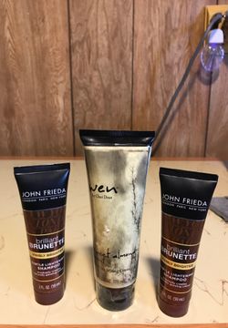 Wen by Chaz Dean Anti-Frizz 120ML and two John Frieda brilliant Brunette Shampoo 59ML each