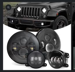 Jeep Wrangler LED Headlight and Fog Light Kit