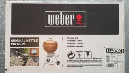 Weber Kettle Charcoal Grill 22in Premium Copper
