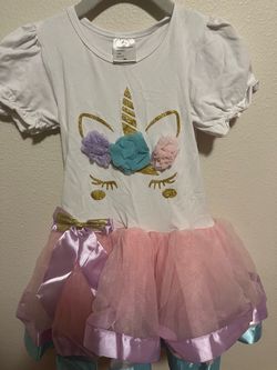 Girls Unicorn Tutu Dress Size M
