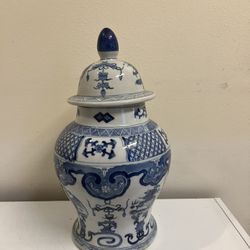 Blue & White Decorative Vase/Jar