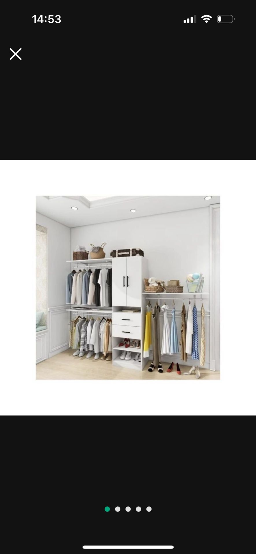 HomeStock Rococo Radiance Organizers with Shelves, Walk in Closet Organizers and Storage with Clothing Racks for Hanging Clothes, Closet System with D