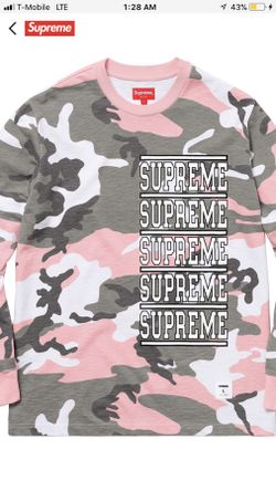 Stacked Supreme logo Pink camo Size M