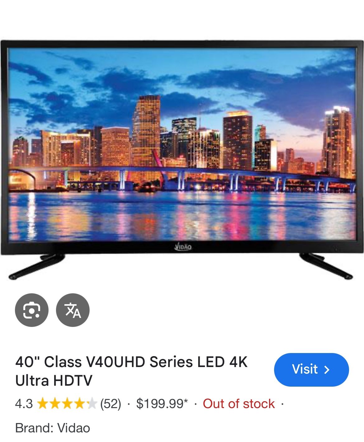40in BLACK TV For Living Spaces