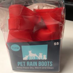 Pet Rain Boots Red