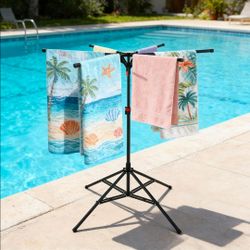 Pool towel drying rack