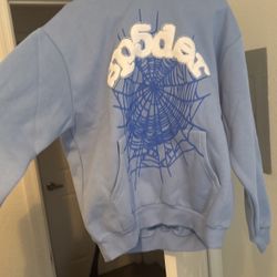 Sp5der Web Hoodie Light Blue Worn ONCE No stains, Great Condition SIZE MEDIUM