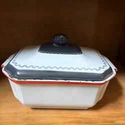 Old European Enameled Cast Iron  Dutch Oven