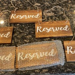 Wedding Wooden Reserve Signs Brand New