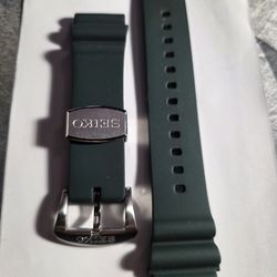 Genuine 22mm Seiko Green Silicone watch band