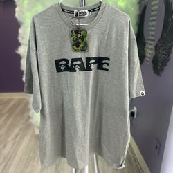 Bape Tee Grey Logo 