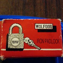 1940s vintage iron padlock WOLFDOG