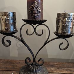 Vintage Metal 3 Tier Candelabra 
