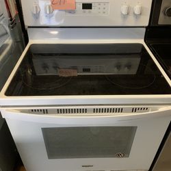 Glass Top Stove Range Oven White  