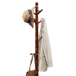 Wooden Stand Alone Coat Rack 