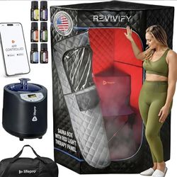 LIFEPRO PORTABLE SAUNA WITH RED LIGHT THERAPY – FULL BODY SAUNA
