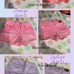 Girls Denim shorts , sizes 8-10.    Each short $5 (firm on price)