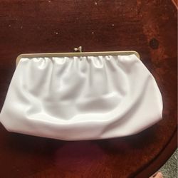 White Patent Leather Clutch 