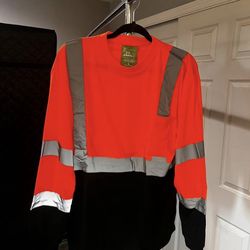 High-Vis Safety Shirts - Orange Long Sleeve