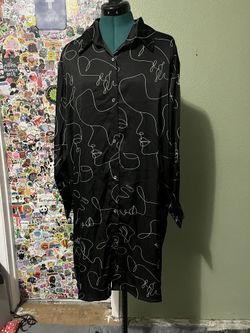 button up line design dress