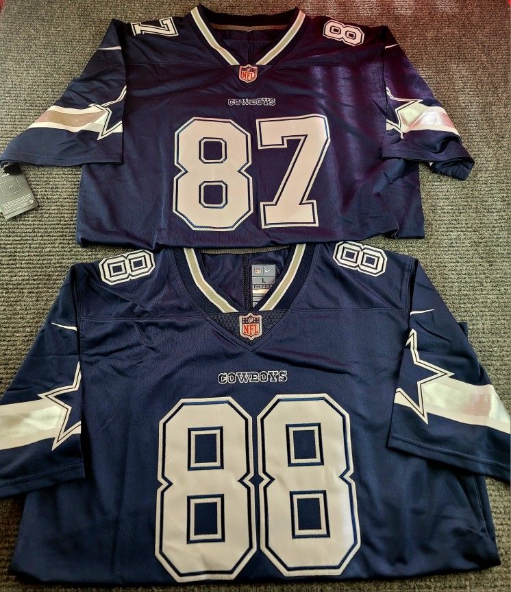 Dallas Cowboys stitched Pair Of Blue Jerseys Lamb Ferguson mens large XL,2XL,3XL