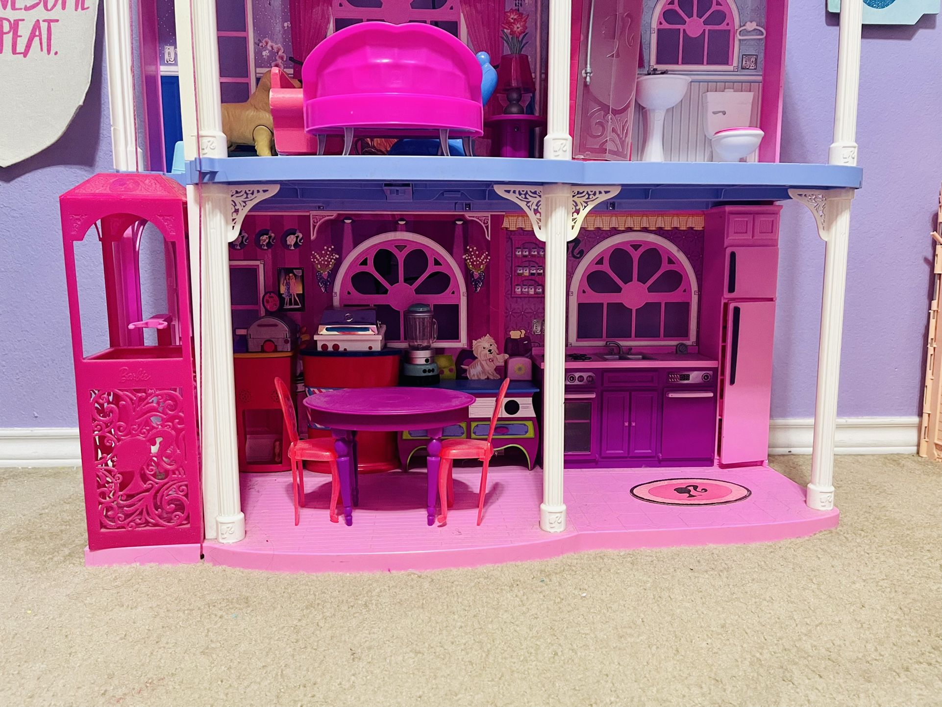 Barbie Dream House Doll house 3-Story With Furniture, Dolls And Accessories  100+ for Sale in Chicago, IL - OfferUp