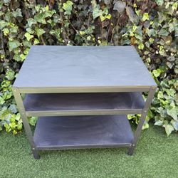 Metal Table, Metal Shelf Top TiersWooden (L33”x W21”x H31”)