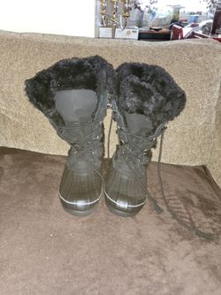 Khombu Womens Faux Fur Lined Boots Size 10