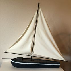 Vintage Wooden Sailboat Decor