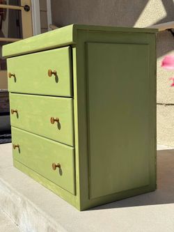 Rustic Sage Green 3-Drawer Dresser | Hand-Painted | Vintage Style