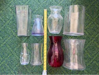 Assorted Glass Flower Vases
