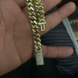 Pulsera De Oro Cubana 14 K 