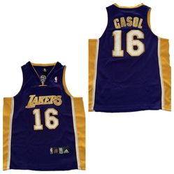 Los Angeles Lakers Gasol #16 Adidas Purple Jersey Men’s 44