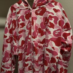 Bape pink camo oversized hoodie