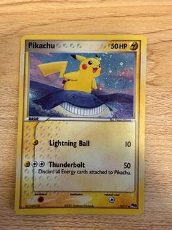 2007 Pokemon POP Series 5 Pikachu 12/17 Holo Inverted Error SWIRL + Holo Bleed