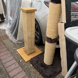 Two cat scratching posts