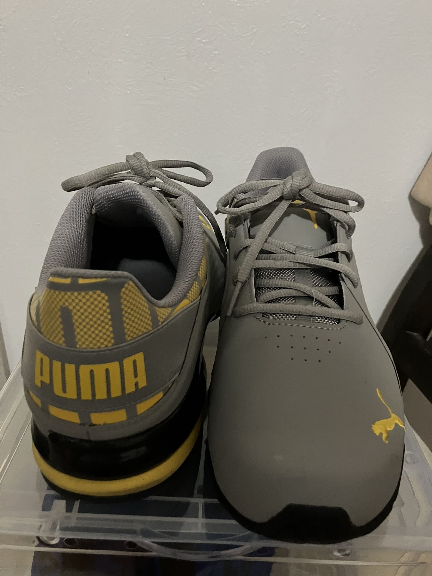 Puma Grey & Yellow 10.5 Like New