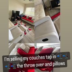 Full Couch Set White Need Gone ASAP Moving